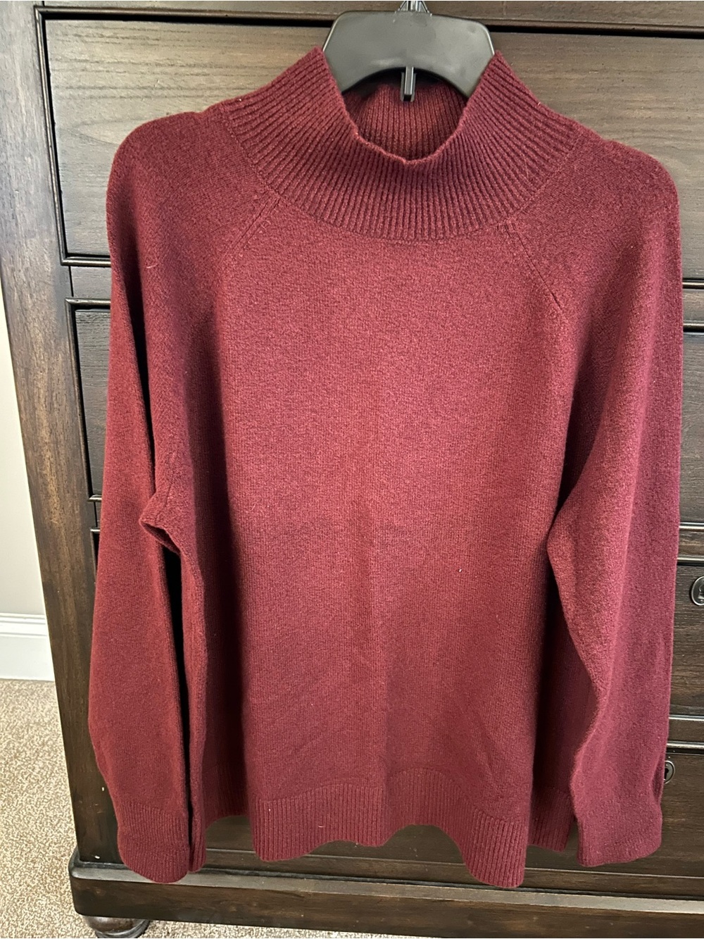 NWT New LOFT Burgundy Mock Neck Sweater XL